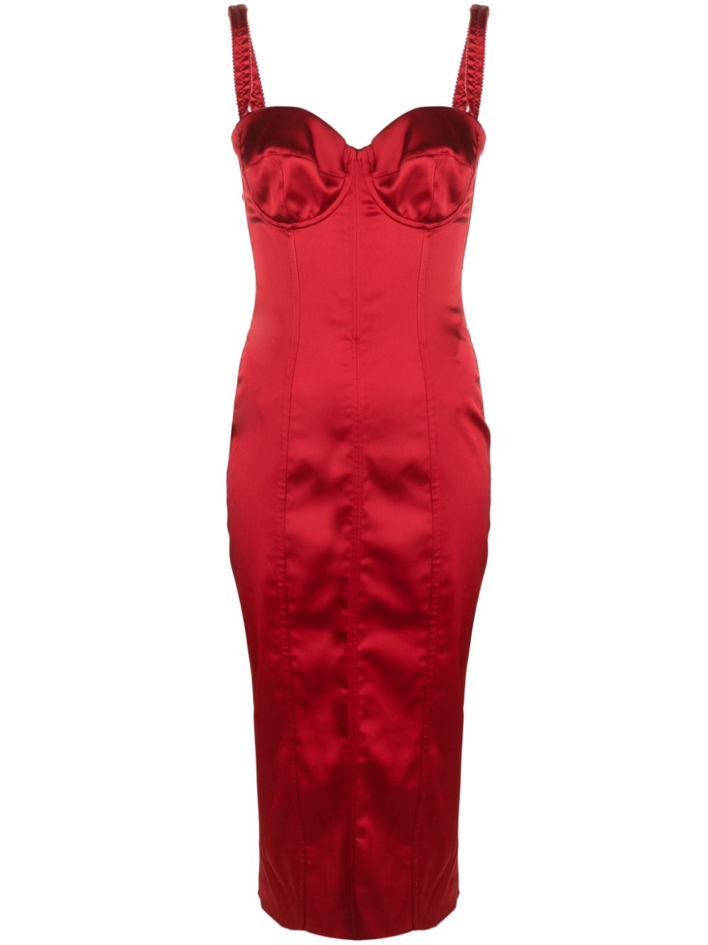 Dolce & Gabbana sweetheart-neck corset-style midi dress - Red von Dolce & Gabbana