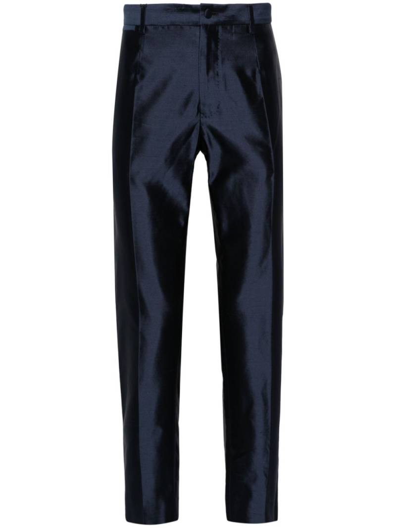 Dolce & Gabbana tapered-leg silk trousers - Blue von Dolce & Gabbana