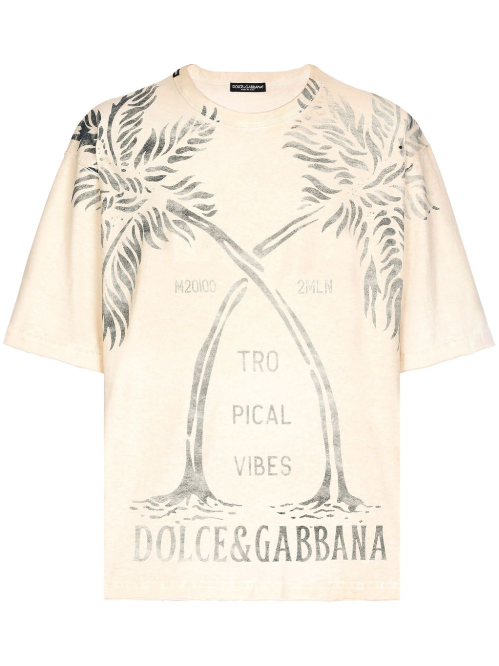 Dolce & Gabbana tree-print cotton T-shirt - Neutrals von Dolce & Gabbana