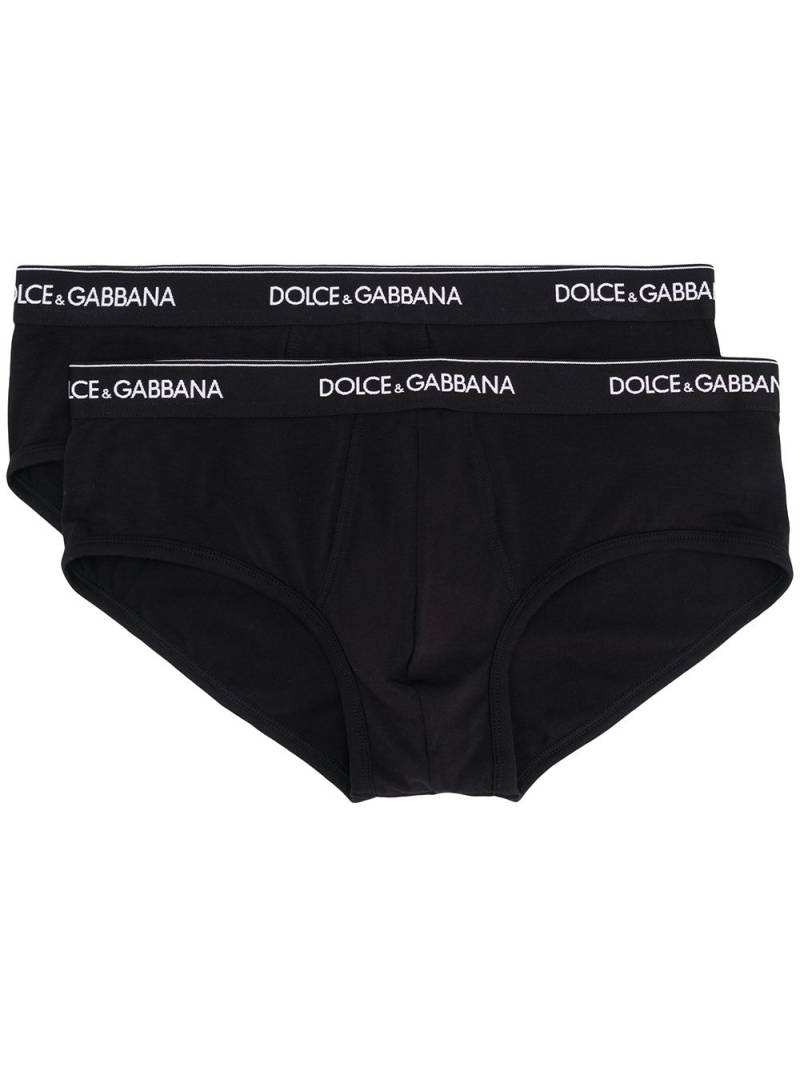 Dolce & Gabbana Brando logo-waistband briefs (pack of two) - Black von Dolce & Gabbana