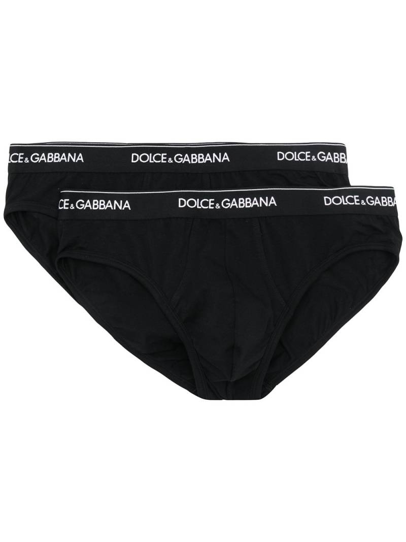 Dolce & Gabbana logo-waistband boxer briefs (pack of two) - Black von Dolce & Gabbana