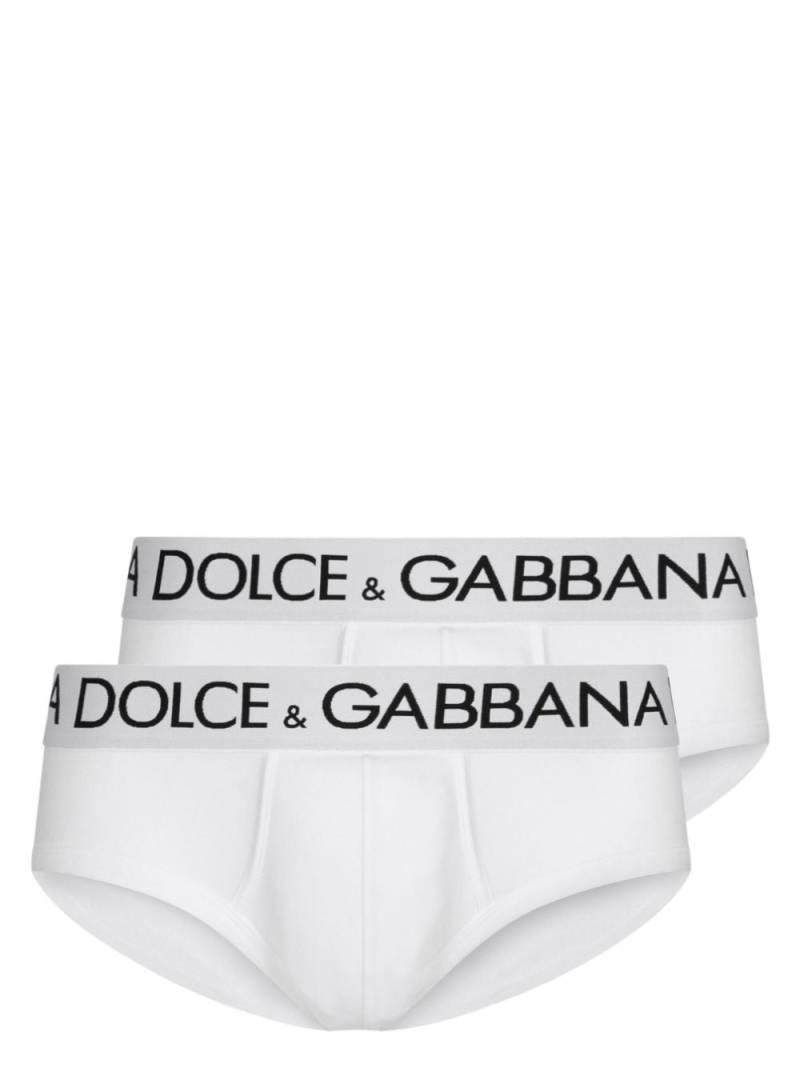 Dolce & Gabbana two-pack logo-print cotton briefs - White von Dolce & Gabbana