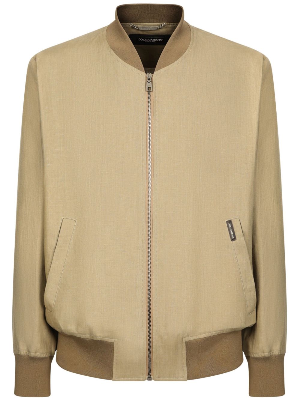 Dolce & Gabbana unlined linen bomber jacket - Neutrals von Dolce & Gabbana