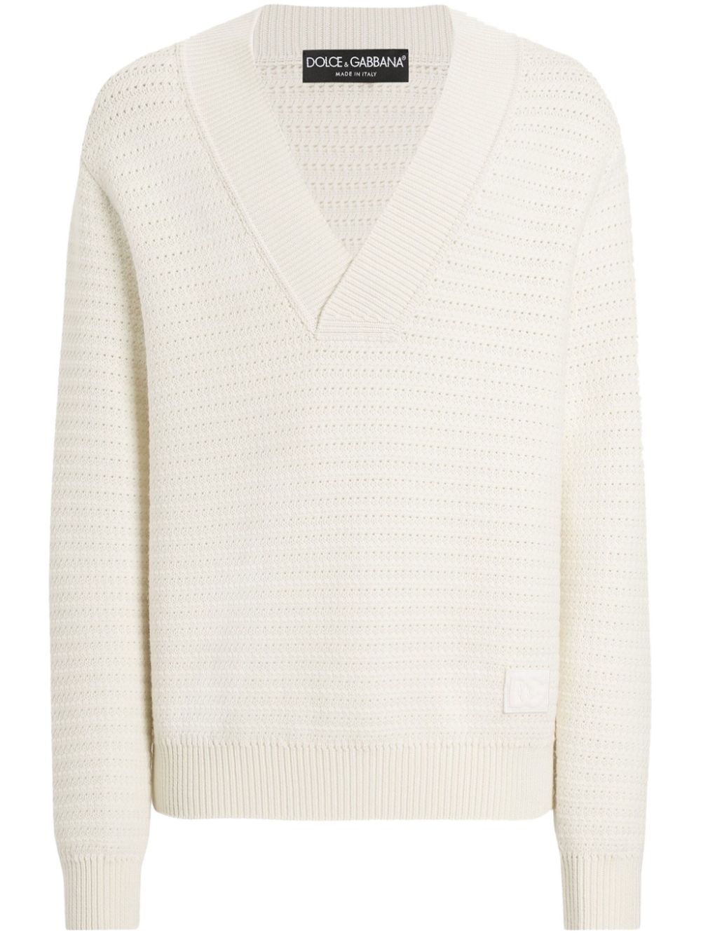 Dolce & Gabbana v-neck jumper - White von Dolce & Gabbana