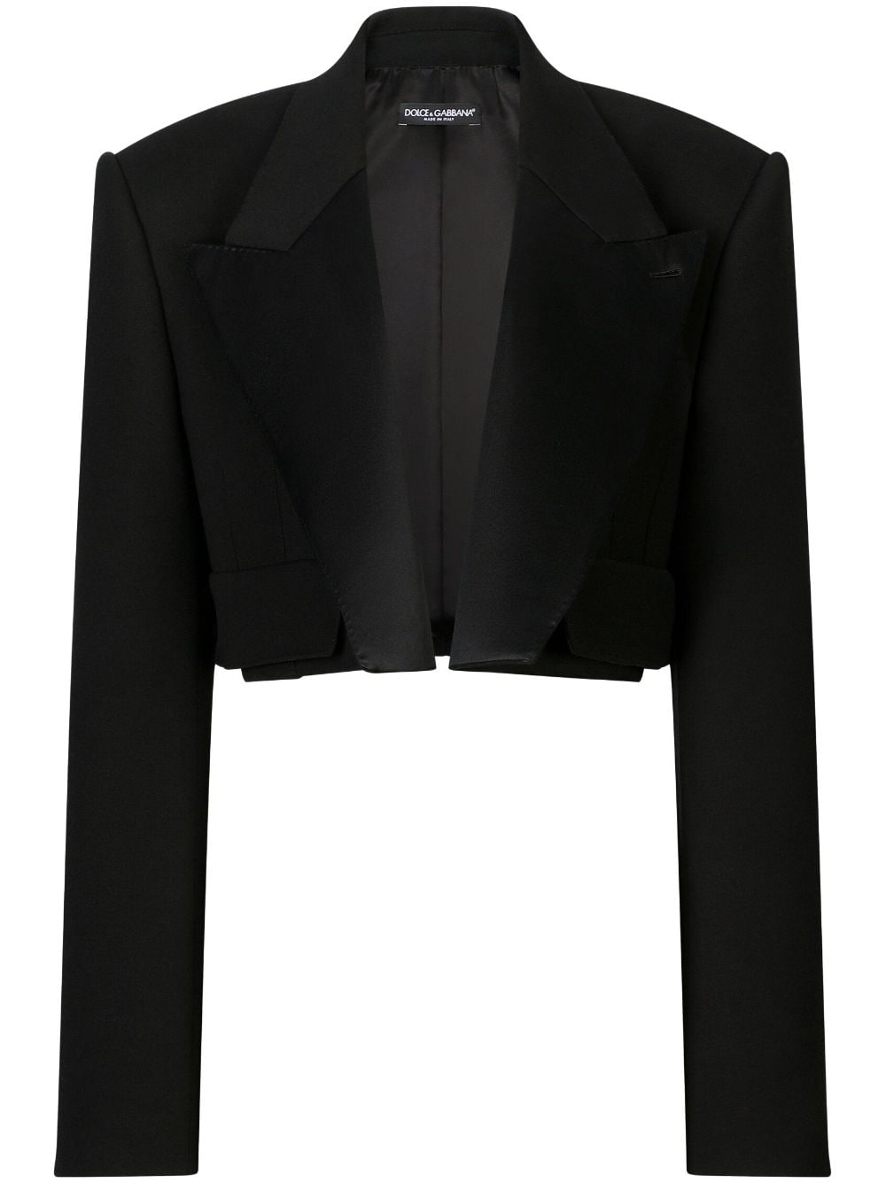 Dolce & Gabbana velvet-effect cropped blazer - Black von Dolce & Gabbana