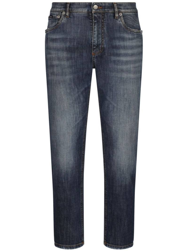 Dolce & Gabbana washed tapered jeans - Grey von Dolce & Gabbana