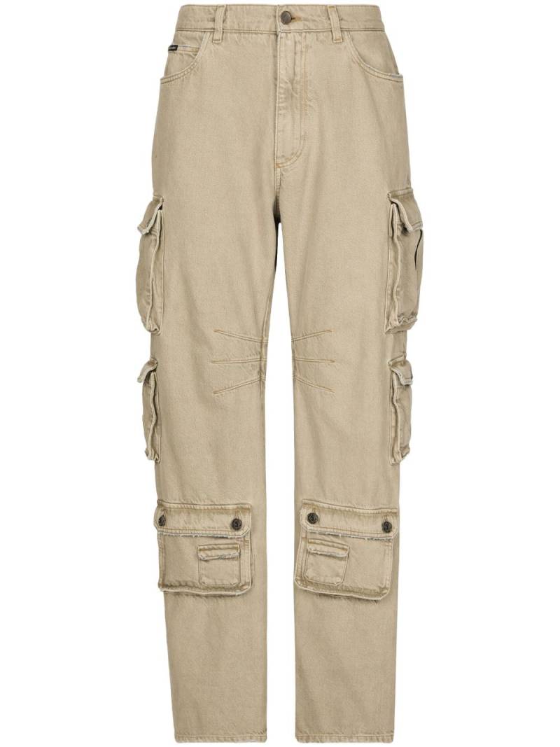 Dolce & Gabbana wide-leg cargo trousers - Neutrals von Dolce & Gabbana