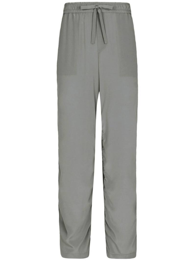 Dolce & Gabbana wide-leg silk track pants - Grey von Dolce & Gabbana