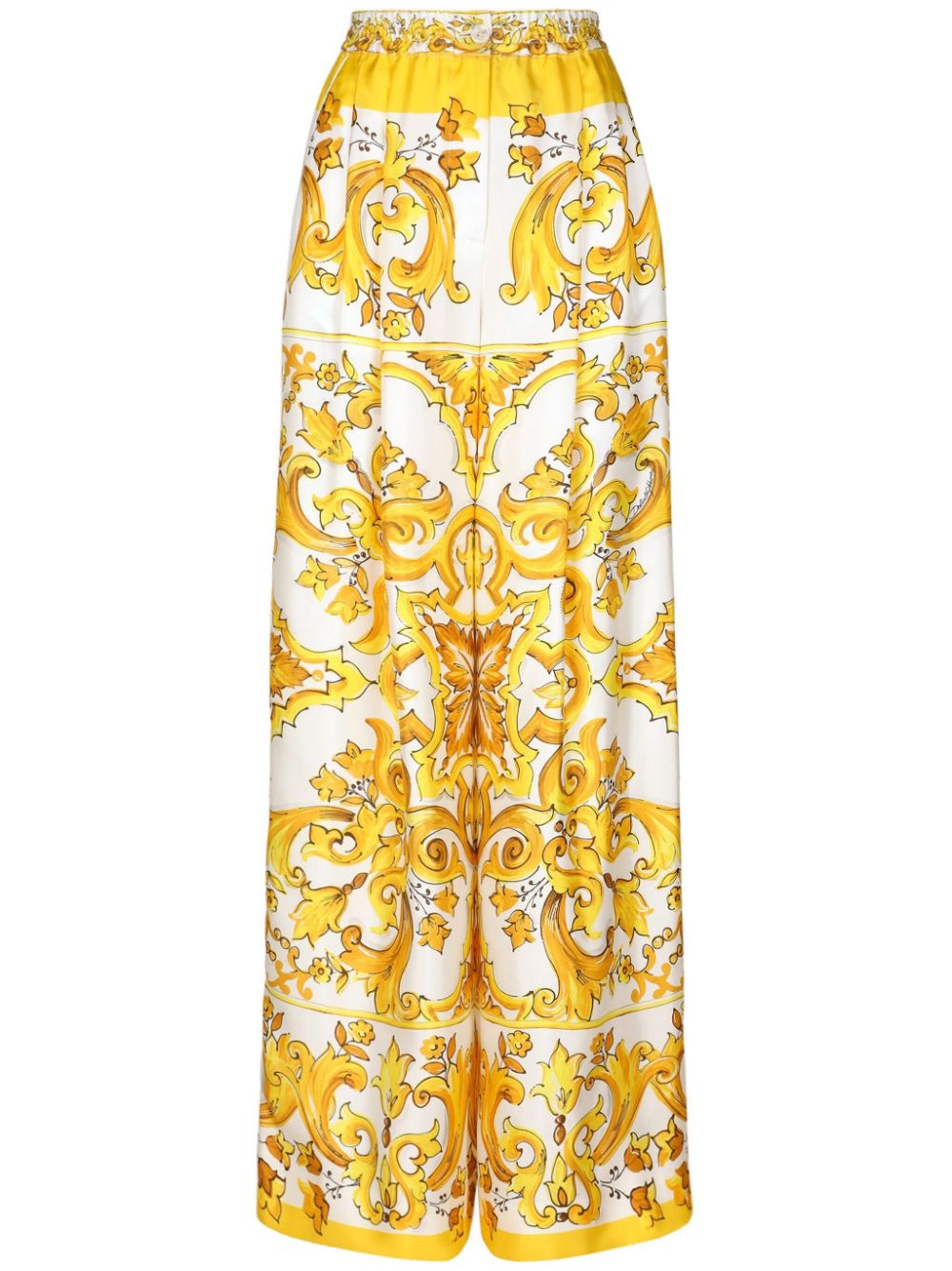 Dolce & Gabbana wide-leg silk trousers - Yellow von Dolce & Gabbana