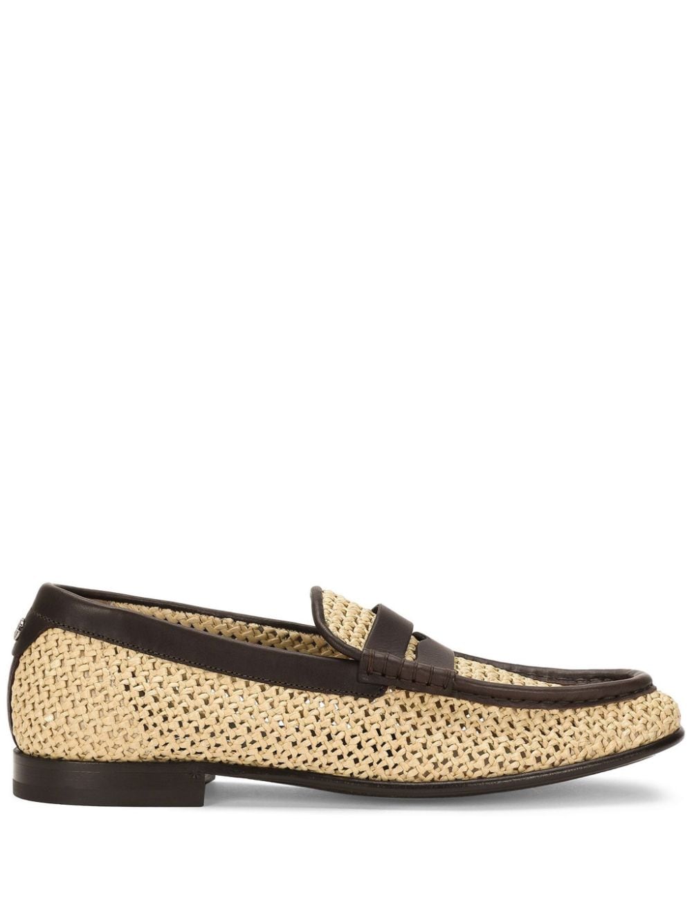 Dolce & Gabbana woven raffia loafers - Neutrals von Dolce & Gabbana