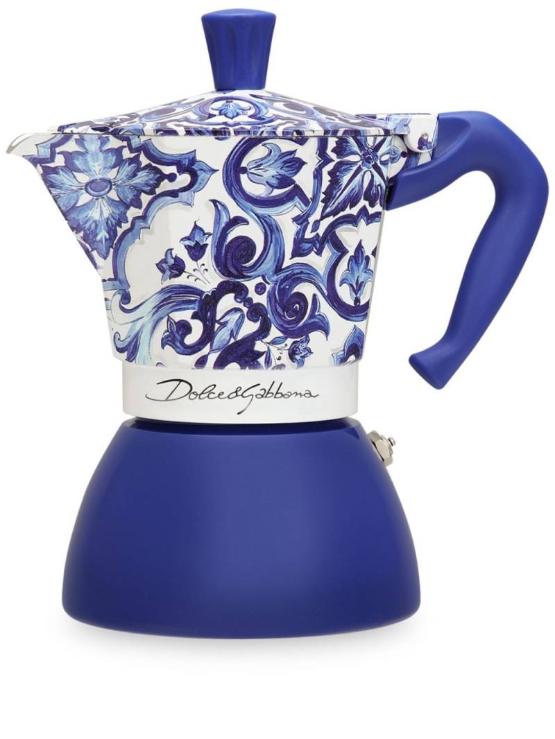 Dolce & Gabbana x Bialetti Moka Induction large coffee maker - Blue von Dolce & Gabbana