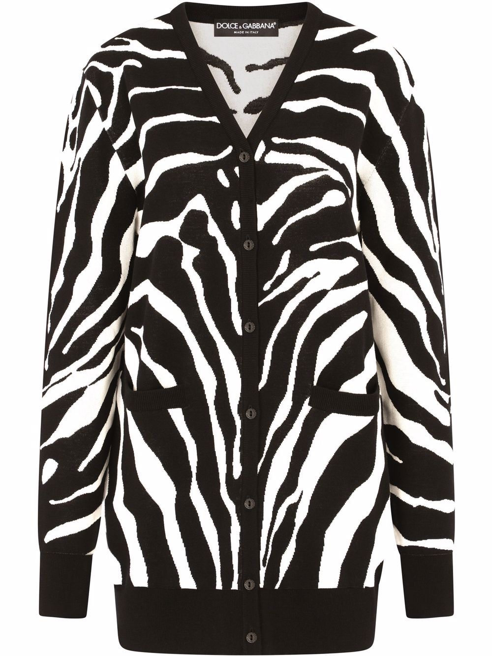 Dolce & Gabbana zebra intarsia-knit cardigan - Black von Dolce & Gabbana