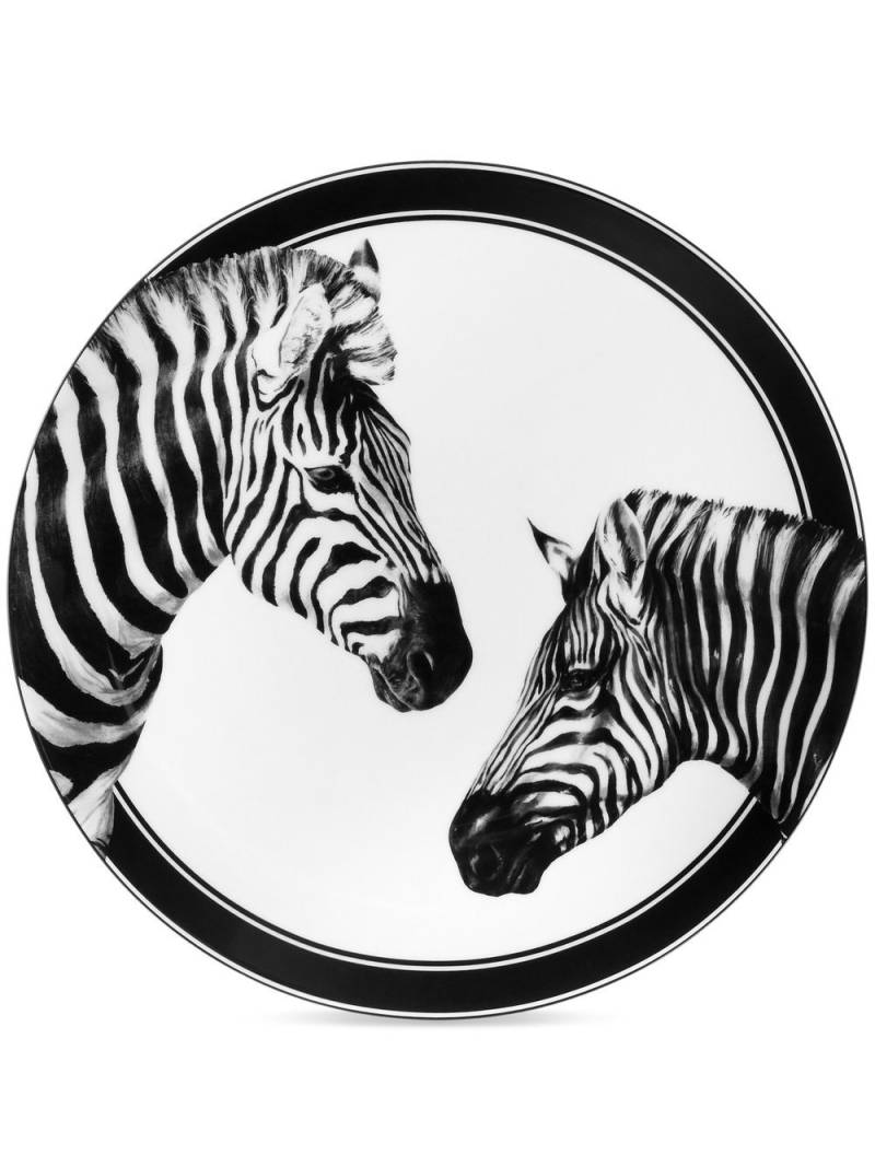 Dolce & Gabbana zebra-print porcelain charger plate (31cm) - White von Dolce & Gabbana