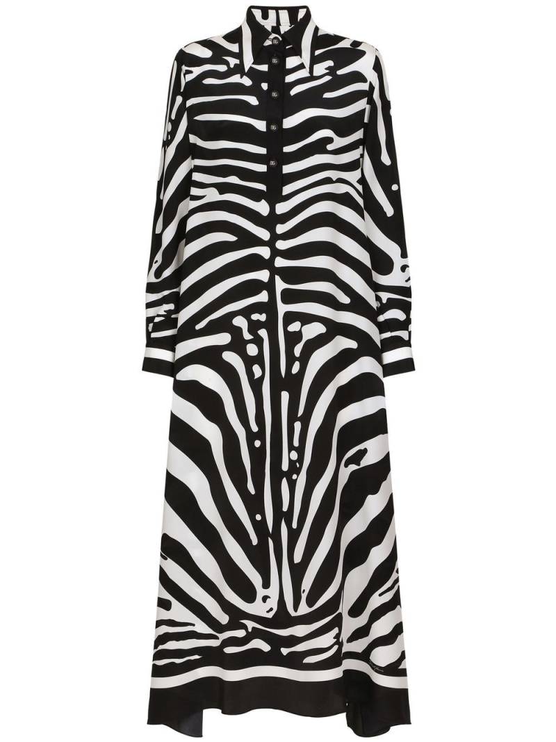 Dolce & Gabbana zebra-print crepe-de-chine kaftan - Black von Dolce & Gabbana