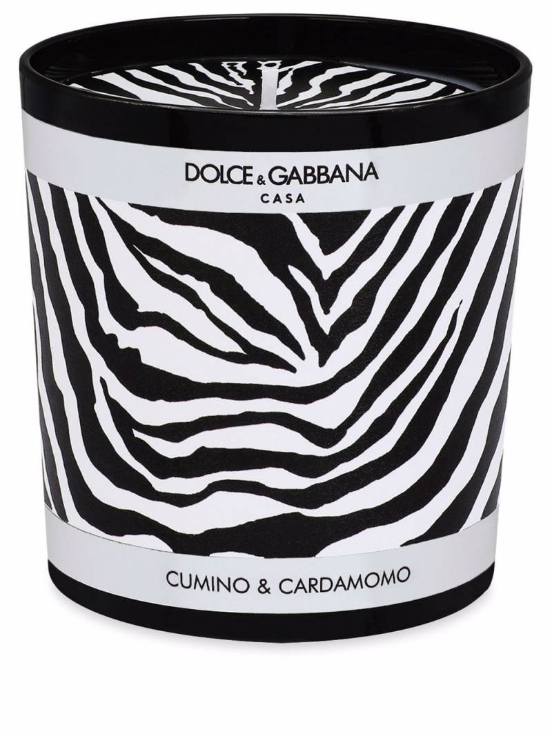 Dolce & Gabbana zebra-print scented candle (250g) - Black von Dolce & Gabbana