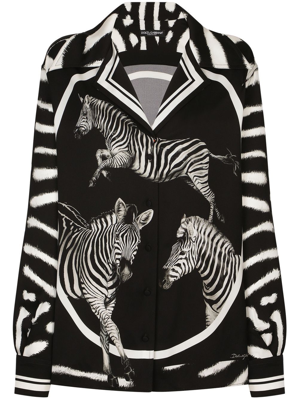 Dolce & Gabbana zebra-print silk shirt - Black von Dolce & Gabbana