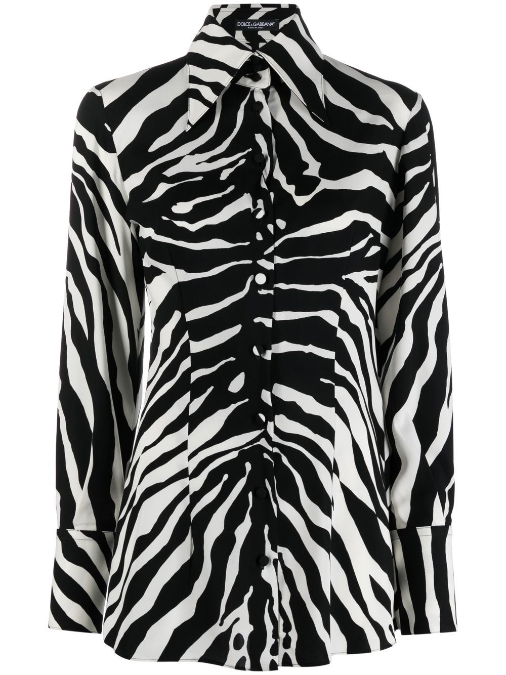 Dolce & Gabbana zebra-print silk shirt - Black von Dolce & Gabbana