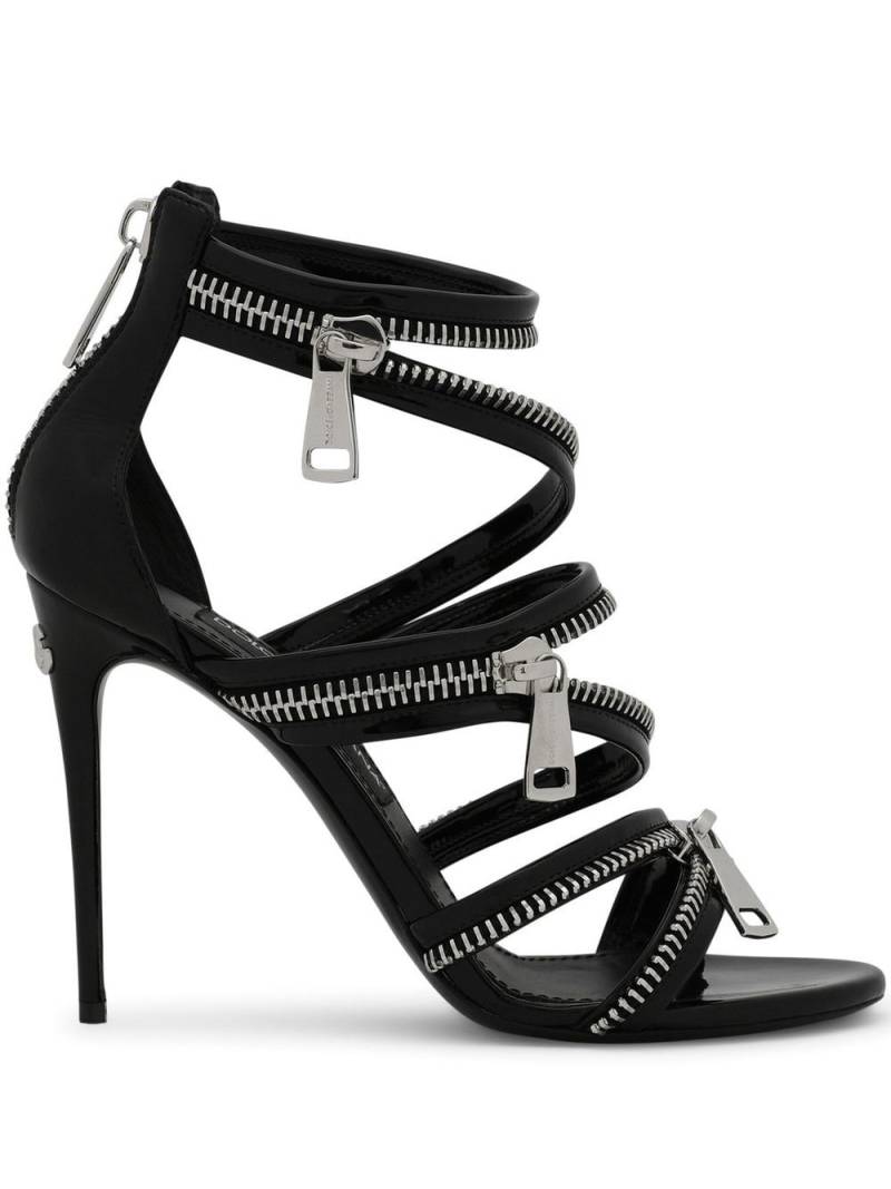 Dolce & Gabbana 105mm zip-detail sandals - Black von Dolce & Gabbana