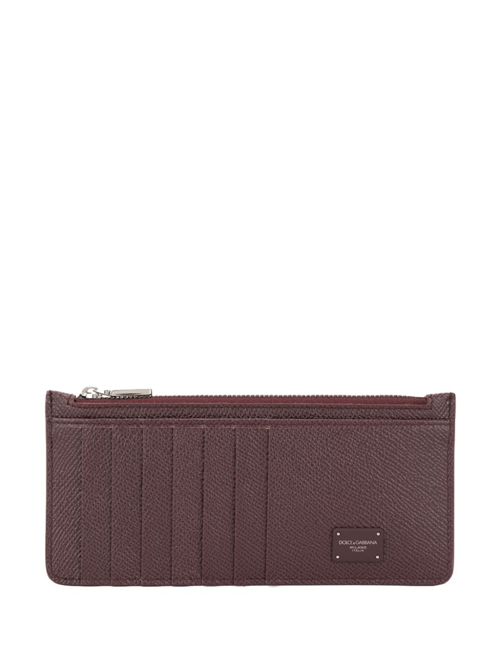 Dolce & Gabbana logo-tag vertical card holder - Brown von Dolce & Gabbana