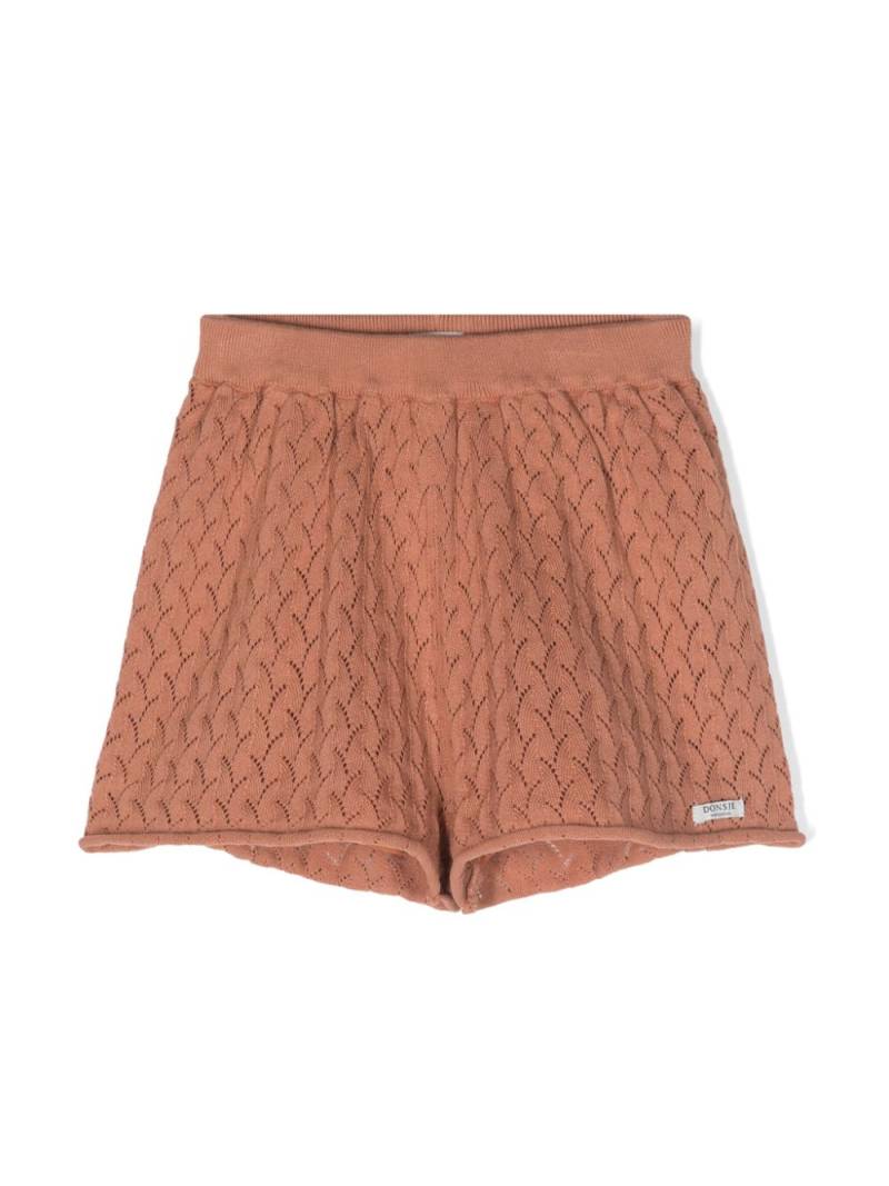 Donsje Canae pointelle-knit shorts - Brown von Donsje