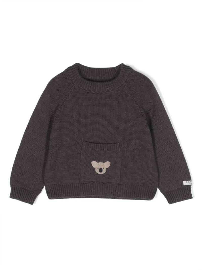 Donsje Loeke koala-embroidered jumper - Grey von Donsje