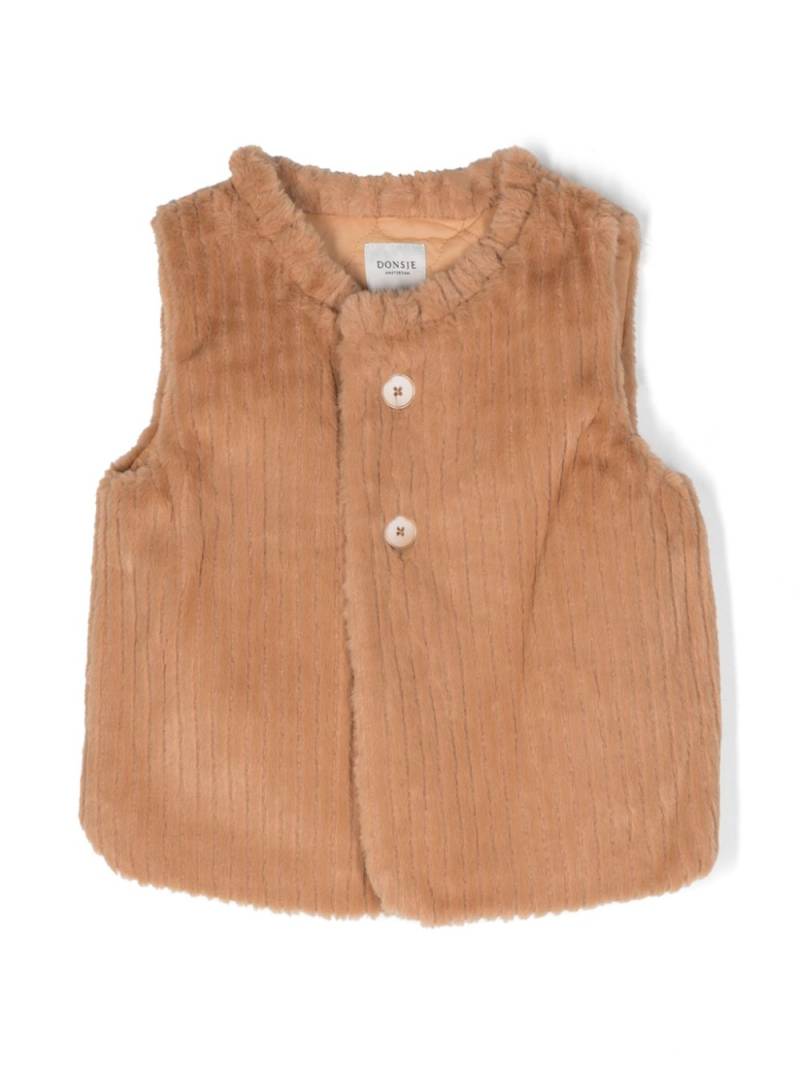 Donsje Tinge textured gilet - Brown von Donsje