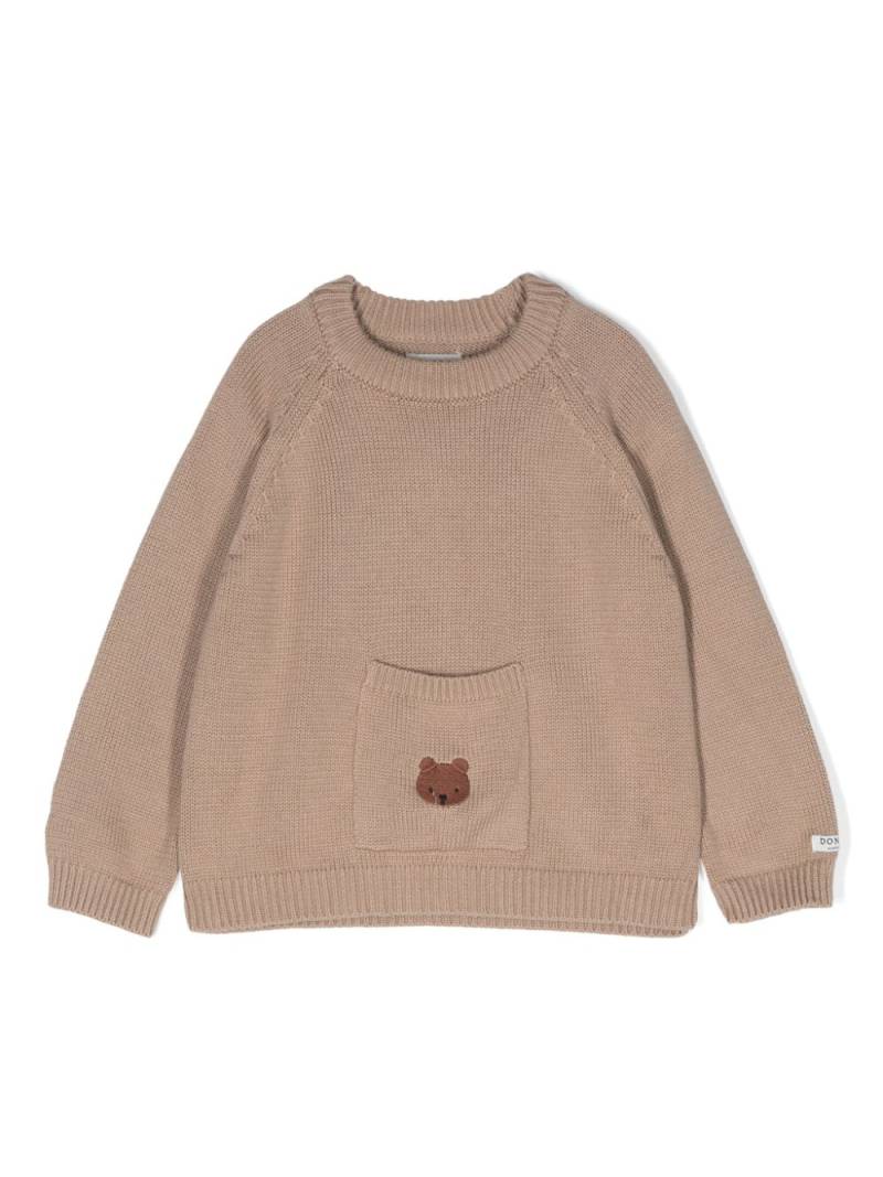 Donsje bear-motif cotton jumper - Brown von Donsje