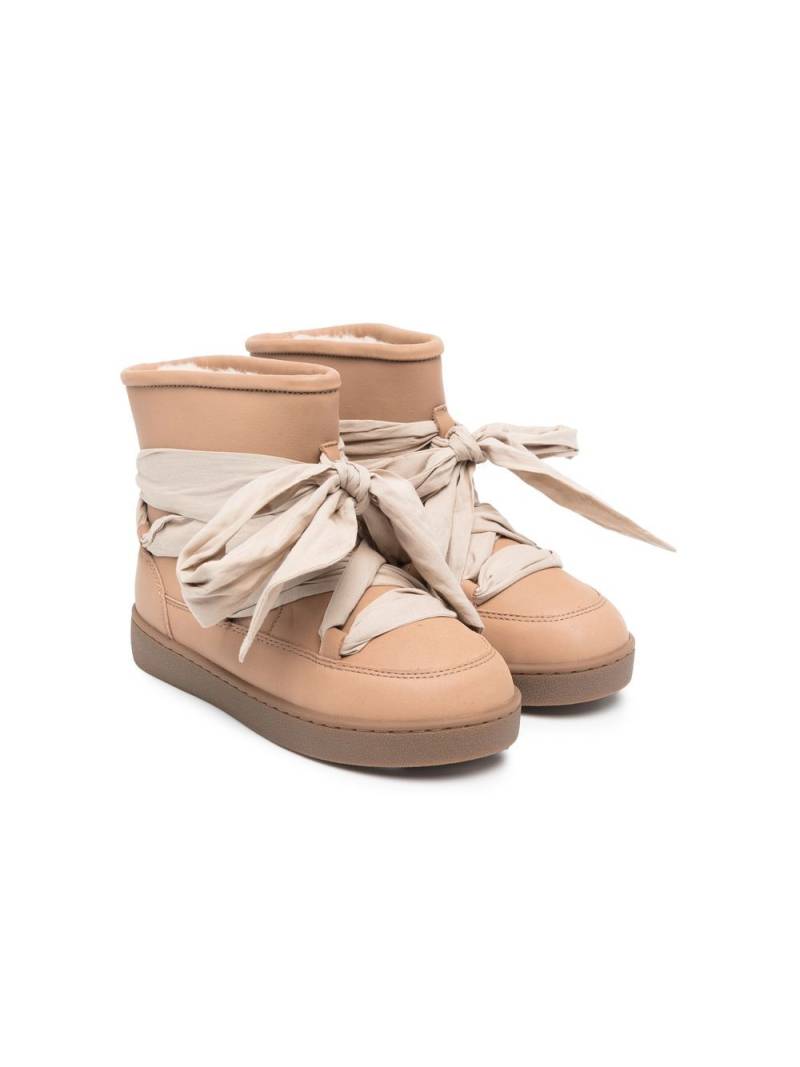 Donsje faux fur-lined lace-up boots - Neutrals von Donsje