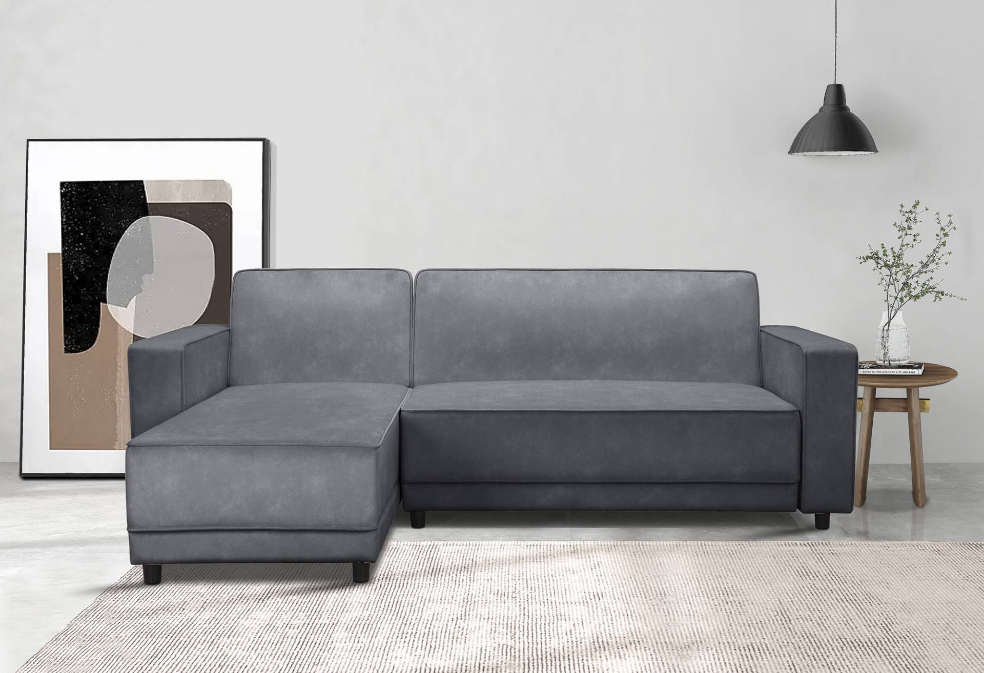 Dorel Home Ecksofa »Allie Schlafsofa 230 cm mit Relaxfunktion in der Rückenlehne«, Schlaffunktion (108/194,5cm), trendiger Cord o. pflegeleichter Velours von Dorel Home