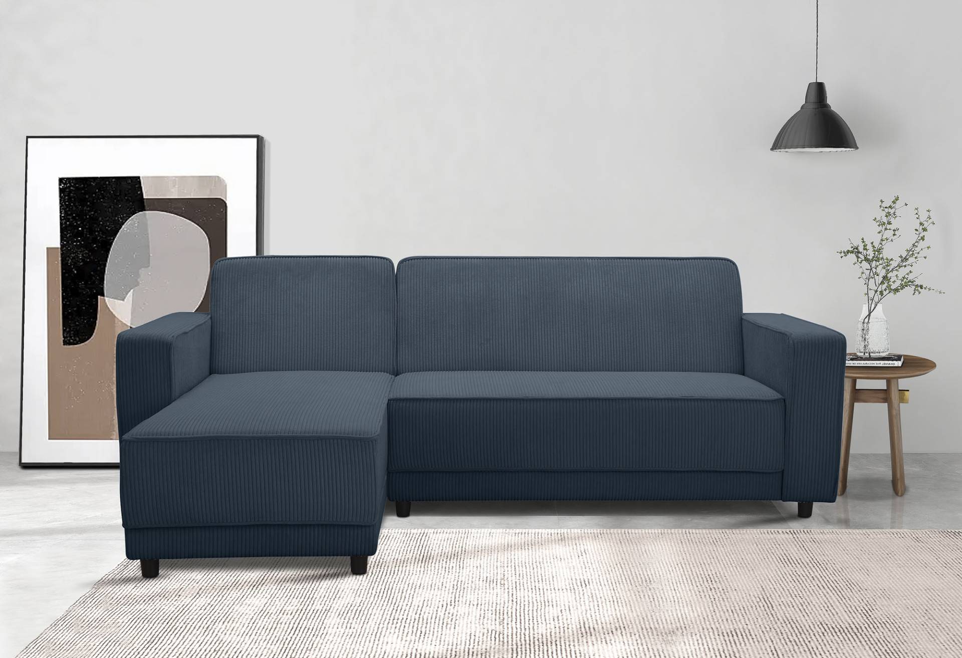 Dorel Home Ecksofa »Allie Schlafsofa 230 cm mit Relaxfunktion in der Rückenlehne«, Schlaffunktion (108/194,5cm), trendiger Cord o. pflegeleichter Velours von Dorel Home