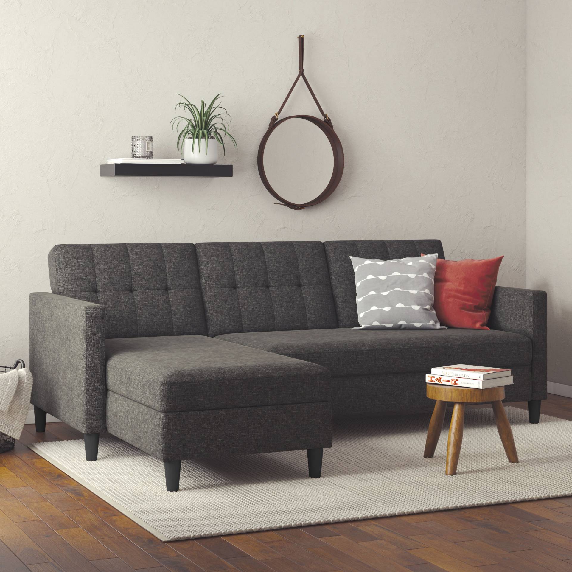 Dorel Home Ecksofa »Hartford II«, mit Bettfunktion und Stauraum, Recamiere beidseitig montierbar von Dorel Home