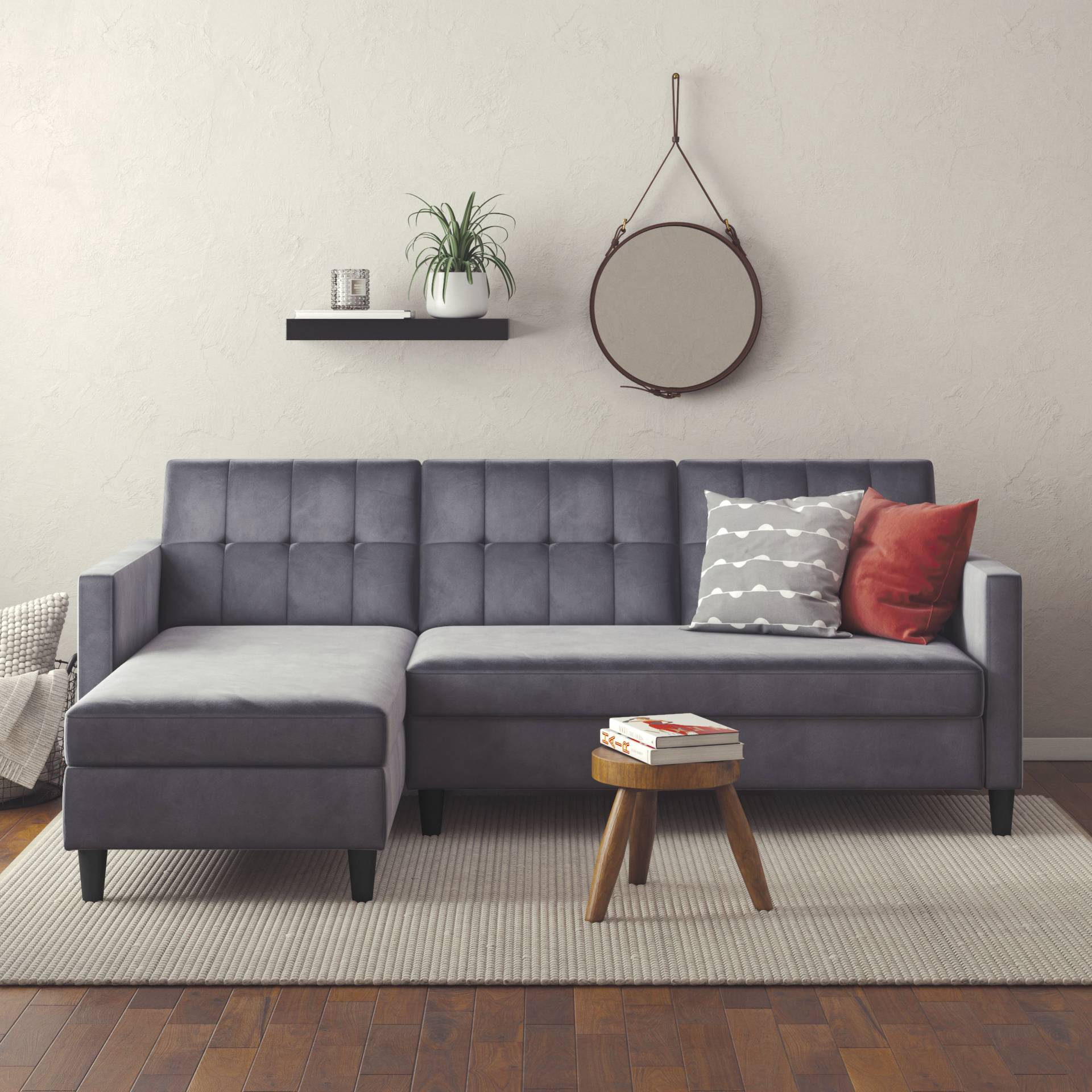 Dorel Home Ecksofa »Hartford II«, mit Bettfunktion und Stauraum, Recamiere beidseitig montierbar von Dorel Home