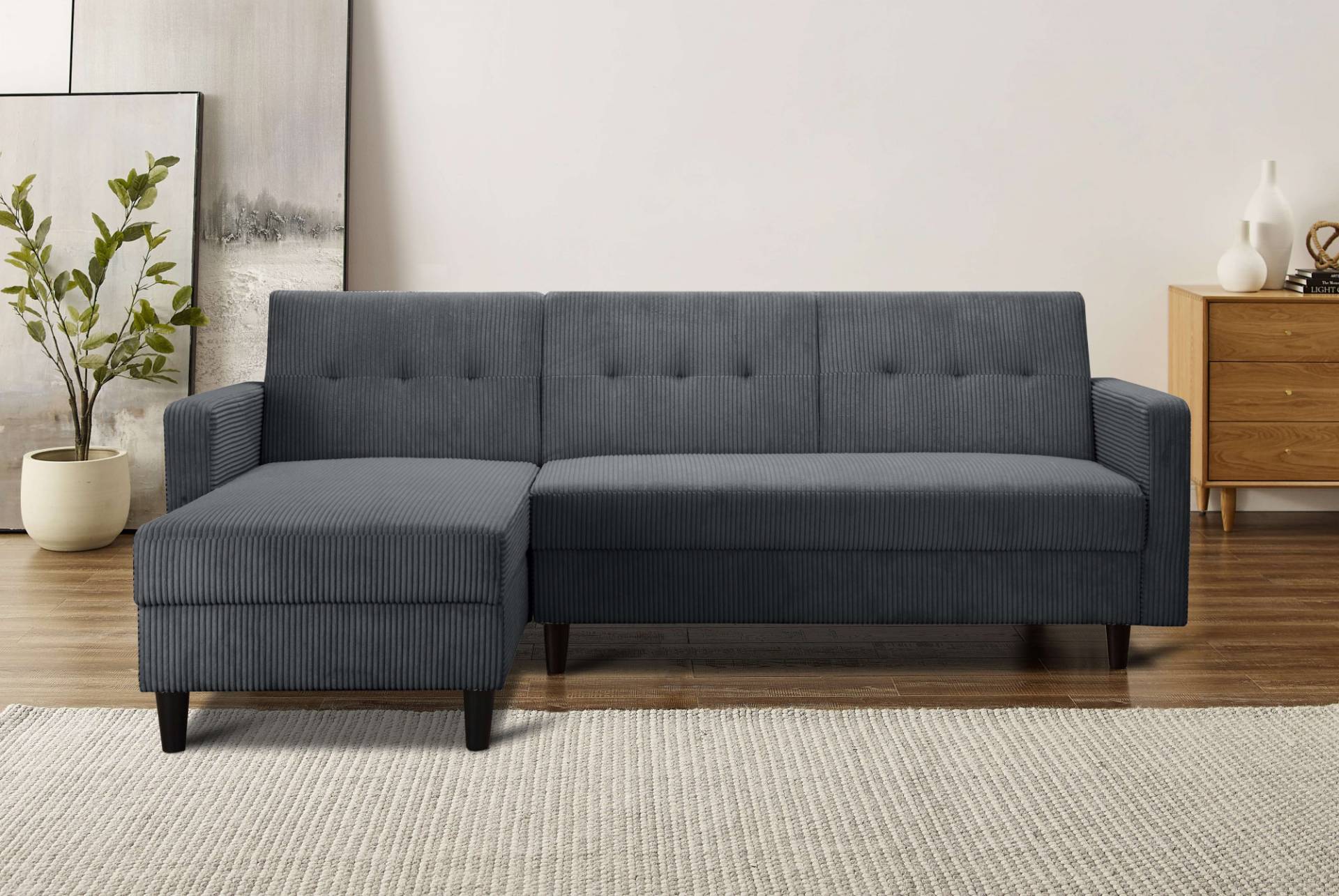 Dorel Home Ecksofa »Hartford II«, mit Bettfunktion und Stauraum, Recamiere beidseitig montierbar von Dorel Home