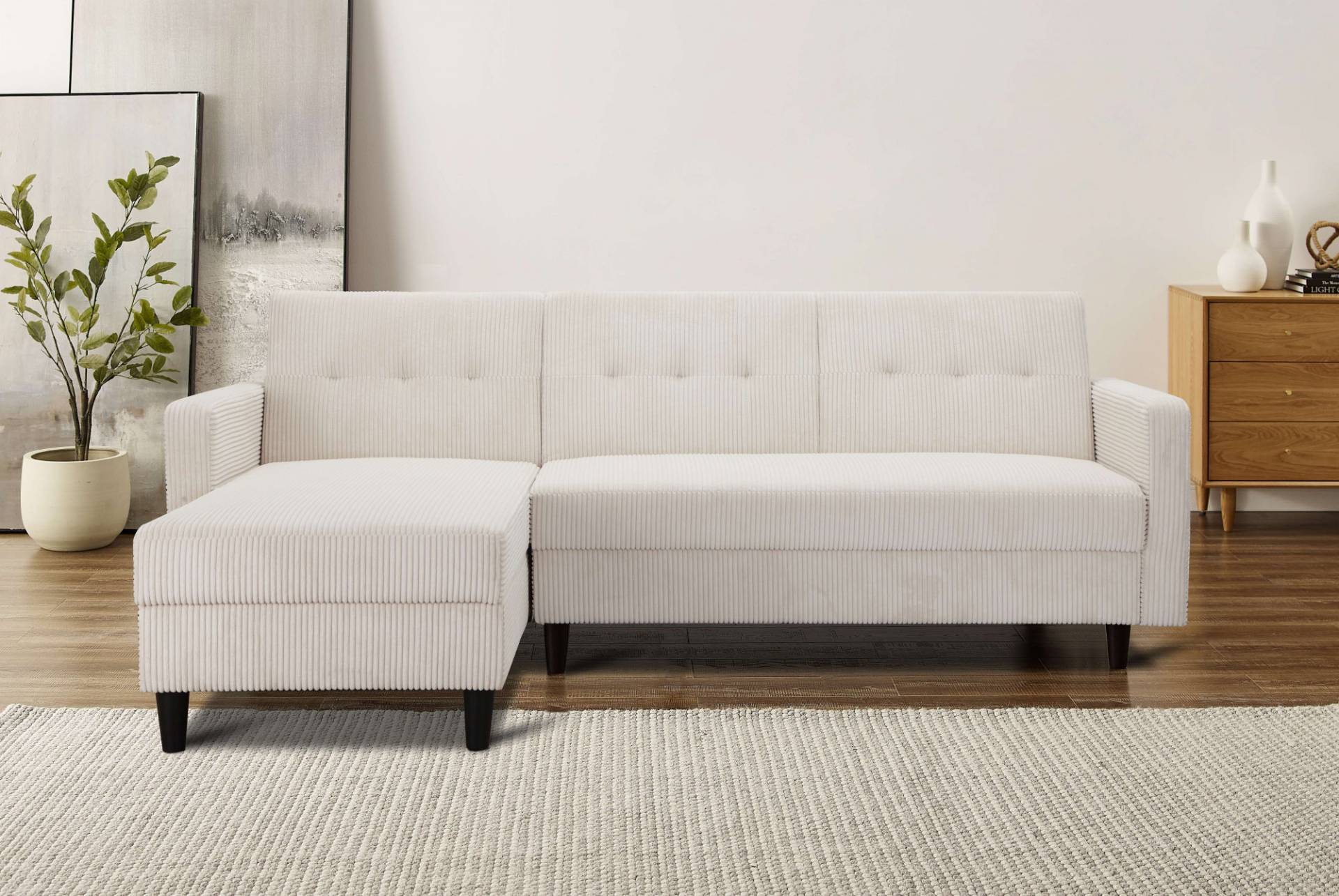 Dorel Home Ecksofa »Hartford II«, mit Bettfunktion und Stauraum, Recamiere beidseitig montierbar von Dorel Home