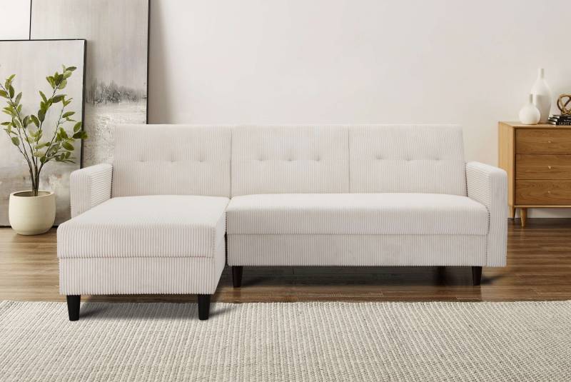 Dorel Home Ecksofa »Hartford II«, mit Bettfunktion und Stauraum, Recamiere beidseitig montierbar von Dorel Home