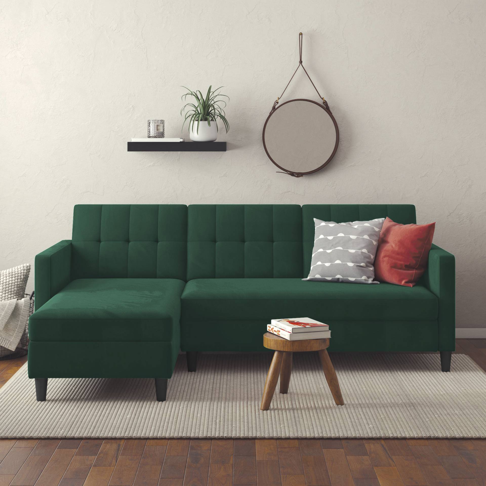 Dorel Home Ecksofa »Hartford II«, mit Bettfunktion und Stauraum, Recamiere beidseitig montierbar von Dorel Home