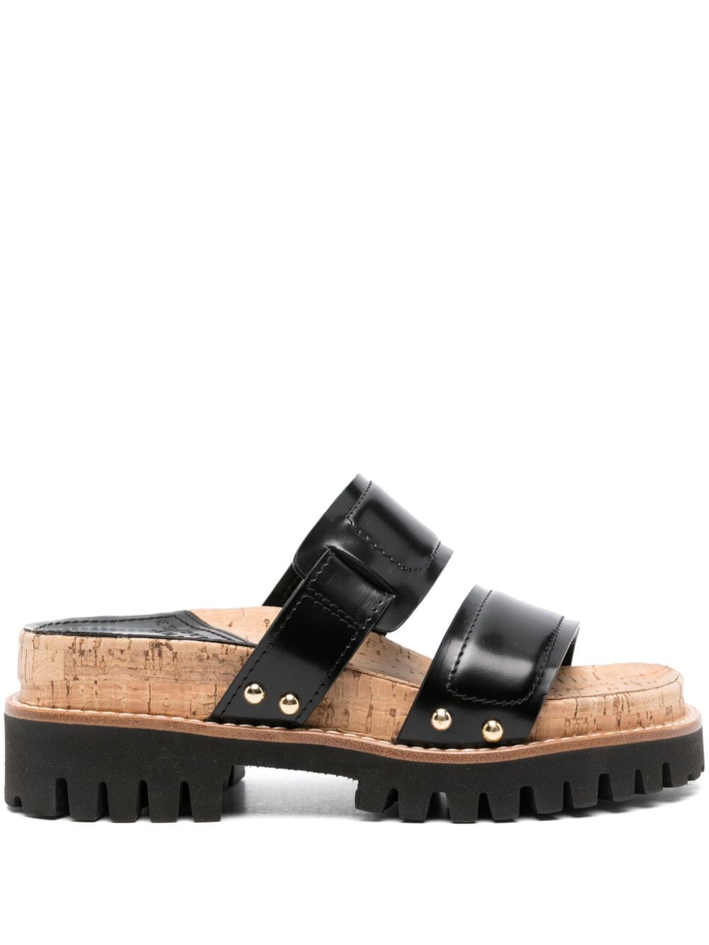 Dorothee Schumacher 60mm double-strap leather sandals - Black von Dorothee Schumacher