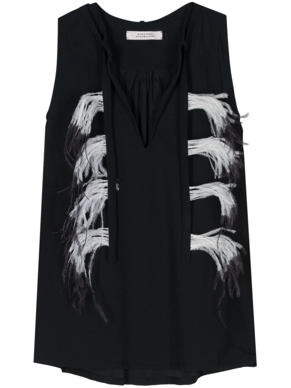 Dorothee Schumacher Elegant Comfort feather-detail top - Black von Dorothee Schumacher