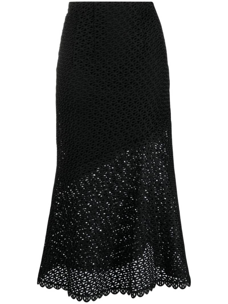 Dorothee Schumacher Graphic Performance macramé midi skirt - Black von Dorothee Schumacher