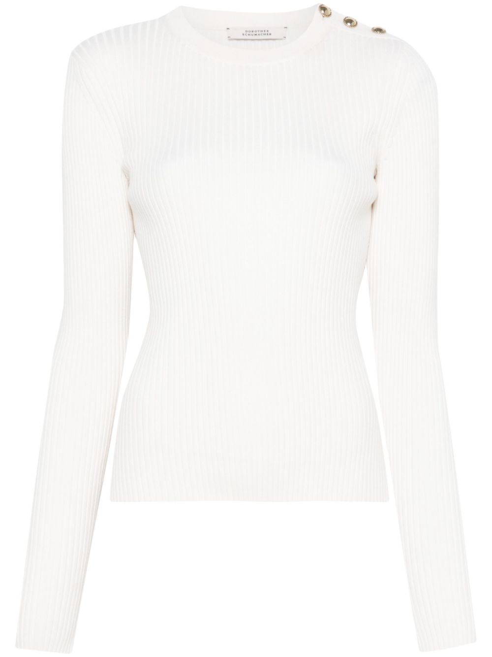 Dorothee Schumacher buttoned-shoulder sweater - White von Dorothee Schumacher