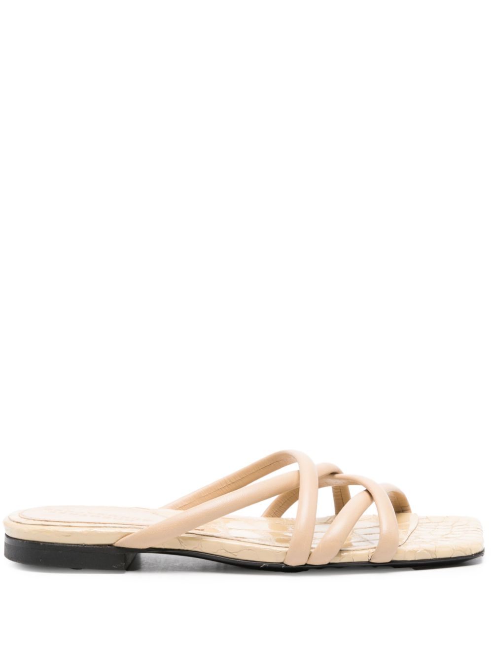 Dorothee Schumacher crossover-strap flat leather sandals - Neutrals von Dorothee Schumacher