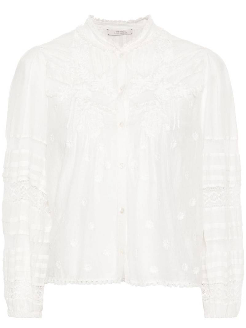 Dorothee Schumacher lace-detailed long-sleeved voile blouse - Neutrals von Dorothee Schumacher