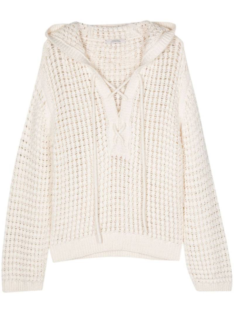 Dorothee Schumacher open-knit hoodie - White von Dorothee Schumacher