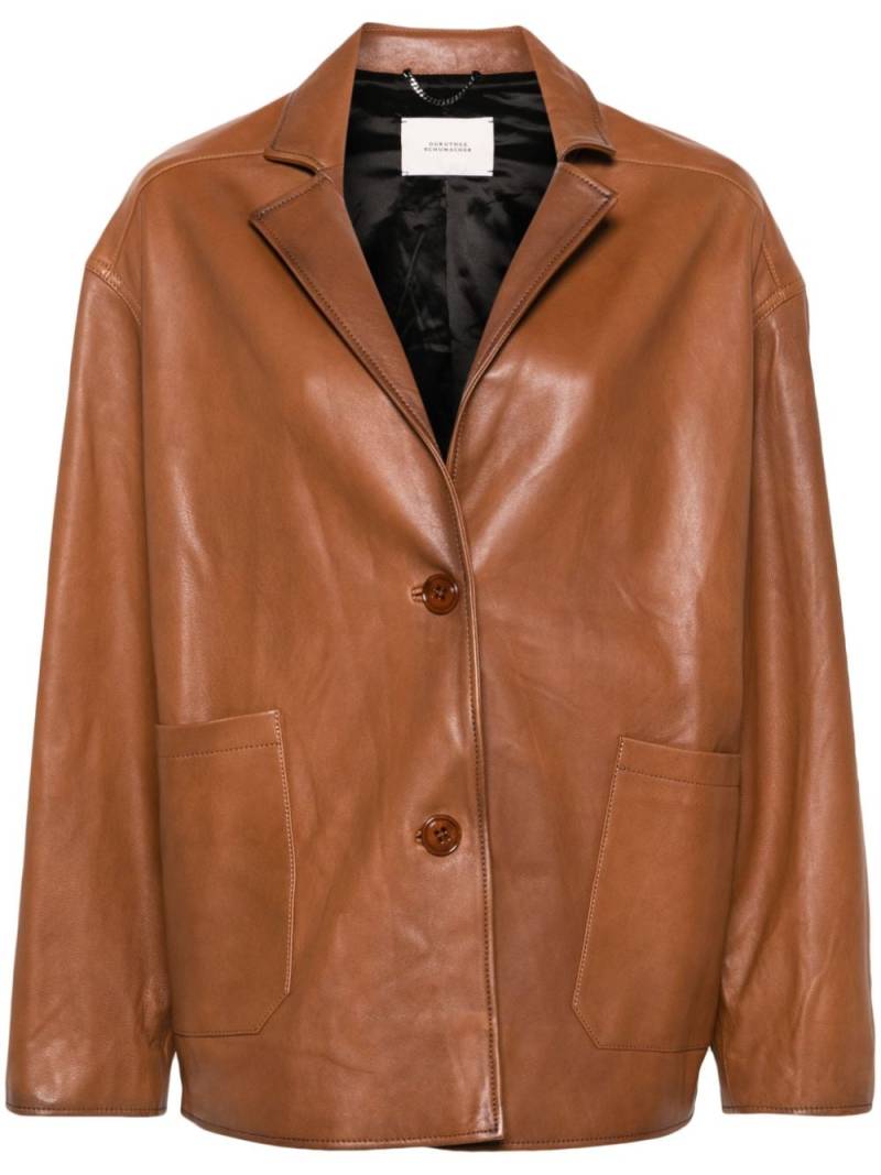 Dorothee Schumacher oversized leather jacket - Brown von Dorothee Schumacher