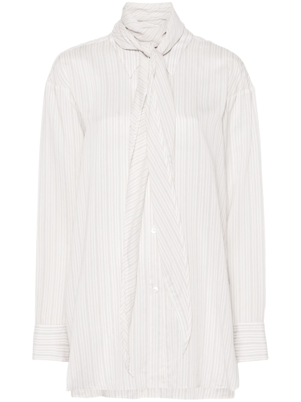 Dorothee Schumacher scarf-detail striped blouse - White von Dorothee Schumacher