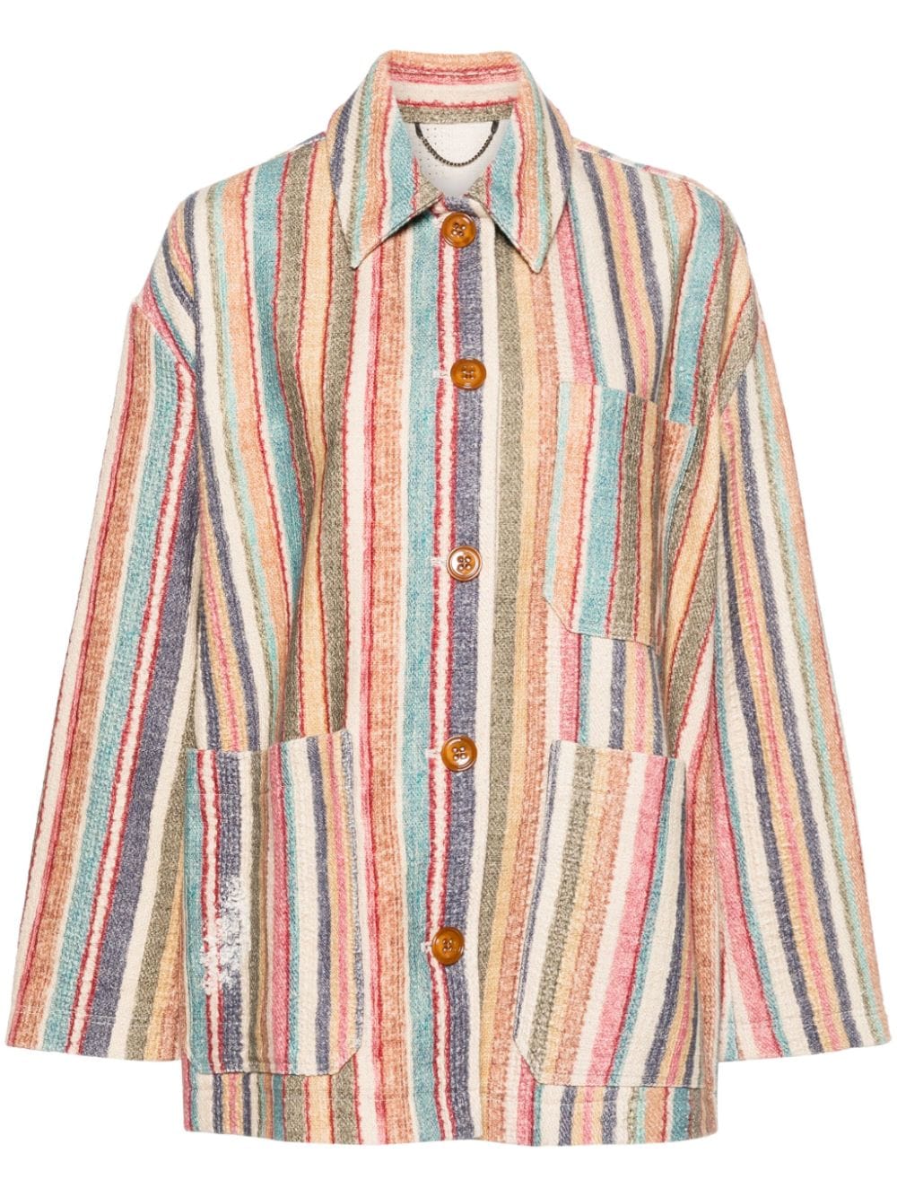 Dorothee Schumacher striped comfort cotton jacket - Neutrals von Dorothee Schumacher