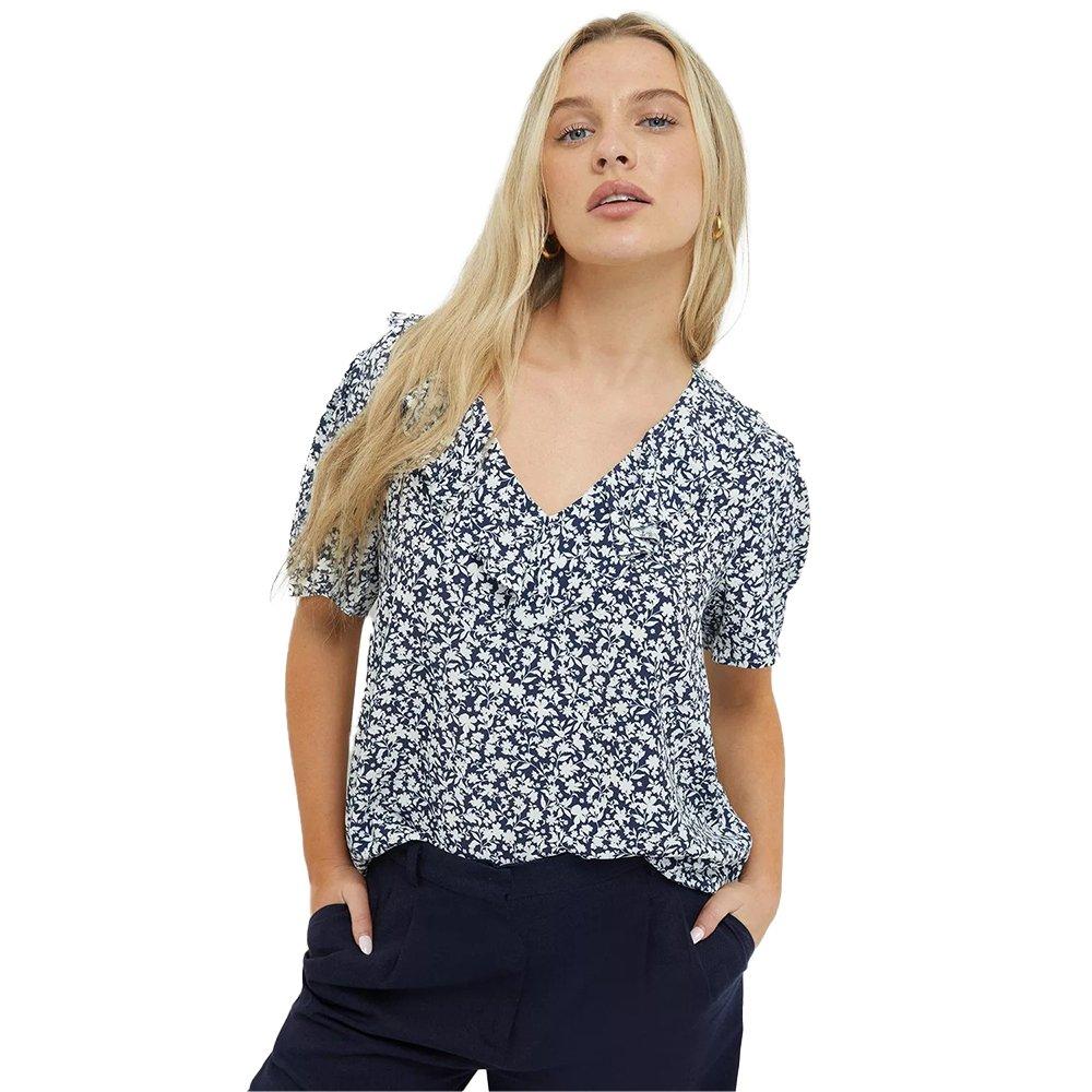 Bluse Rüschen Kurzärmlig Damen Elfenbein 32 von Dorothy Perkins