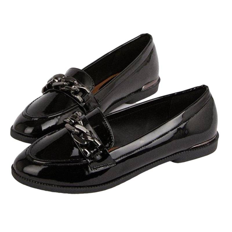 Halbschuhe Leila, Kette, Glanzpu Damen Schwarz 36 von Dorothy Perkins