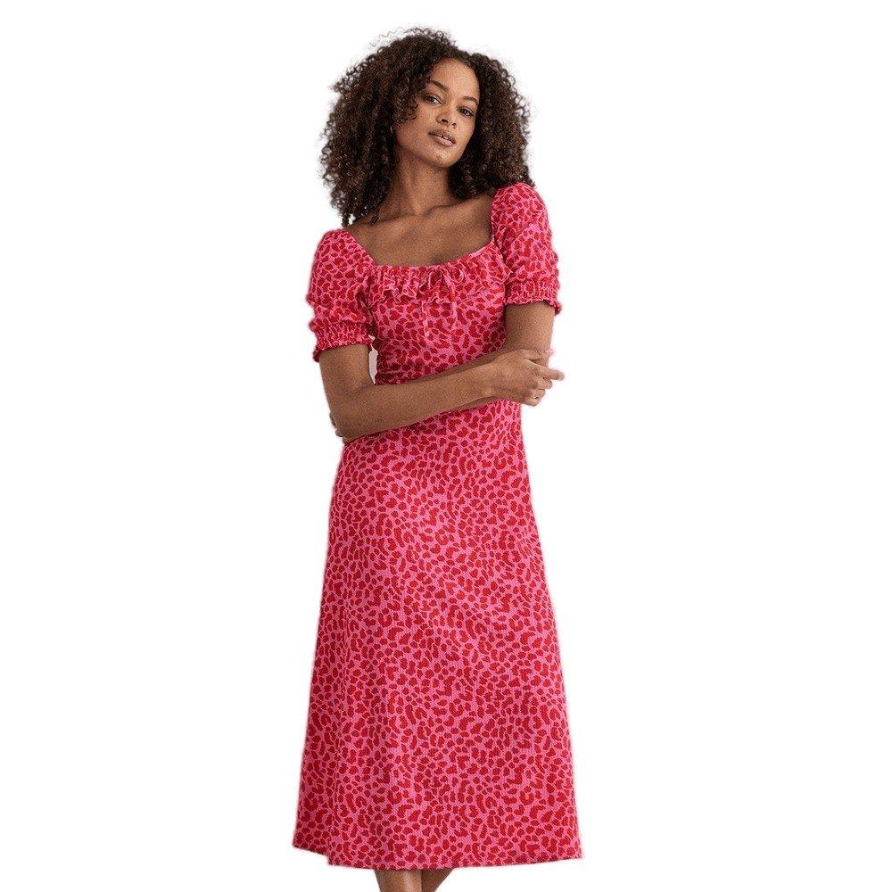 Dorothy Perkins - Midikleid Eckiger Ausschnitt, für Damen, Pink, Größe 34 von Dorothy Perkins