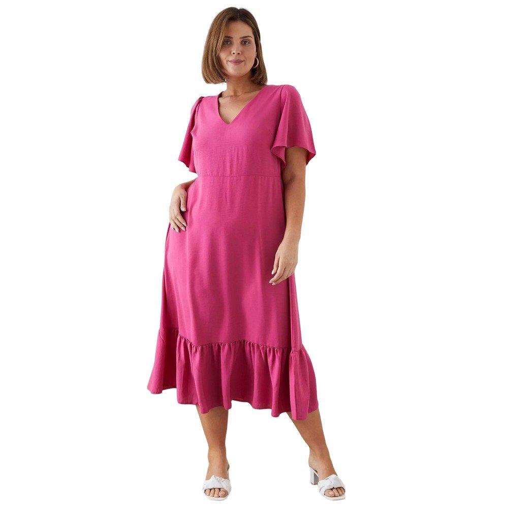 Midikleid Engelsärmel Damen Pink 44 von Dorothy Perkins